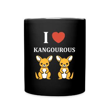 Humour petit kangourou - Mug uni - noir - Devant