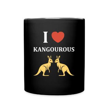 Humour kangourou - Mug uni - noir - Devant