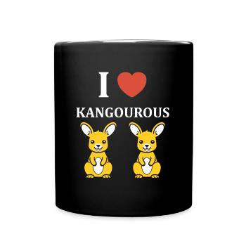 Humour petit kangourou - Mug uni - noir - Devant