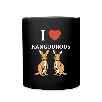 Humour petit kangourou - Mug uni - noir - Devant