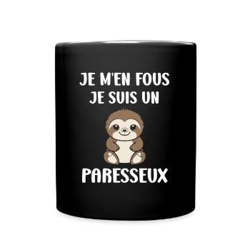 Animal humour paresseux - Mug uni - noir - Devant