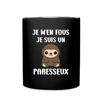 Animal humour paresseux - Mug uni - noir - Devant