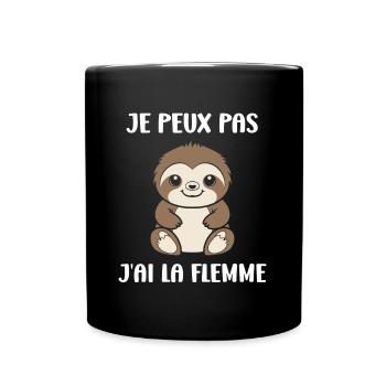 Animal humour paresseux - Mug uni - noir - Devant