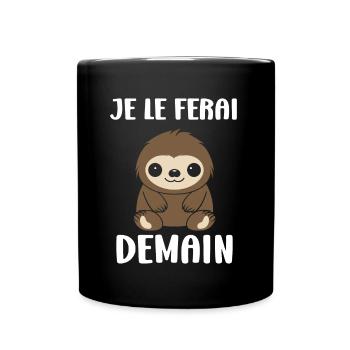 Animal humour paresseux - Mug uni - noir - Devant