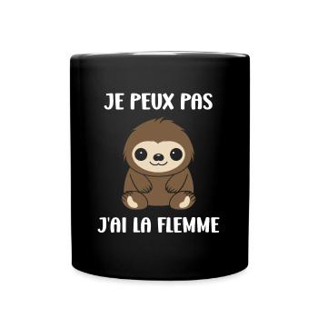 Animal humour paresseux - Mug uni - noir - Devant