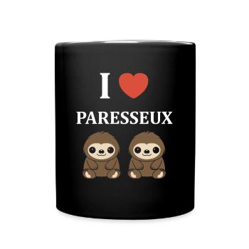 Animal humour paresseux - Mug uni - noir - Devant