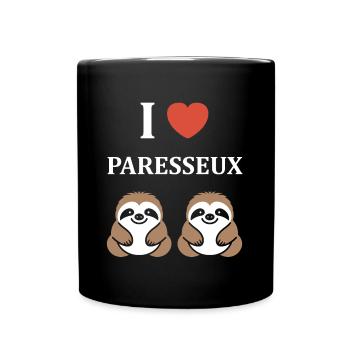 Animal humour paresseux - Mug uni - noir - Devant