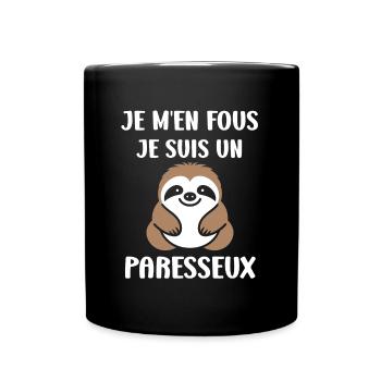 Animal humour paresseux - Mug uni - noir - Devant