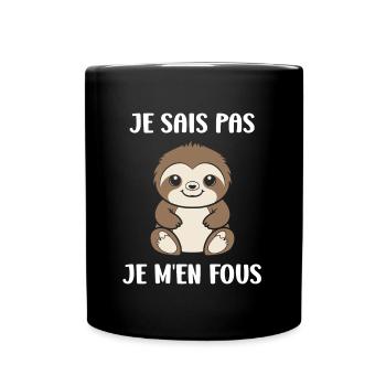 Animal humour paresseux - Mug uni - noir - Devant