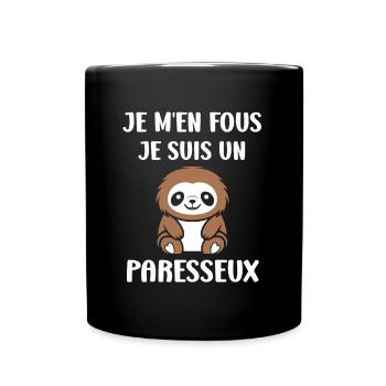 Animal humour paresseux - Mug uni - noir - Devant