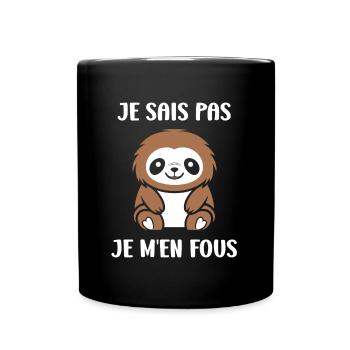 Animal humour paresseux - Mug uni - noir - Devant