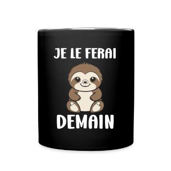 Animal humour paresseux - Mug uni - noir - Devant
