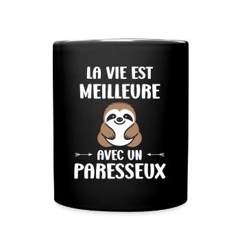 Animal humour paresseux - Mug uni - noir - Devant
