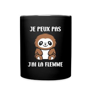 Animal humour paresseux - Mug uni - noir - Devant