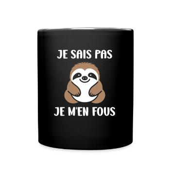 Animal humour paresseux - Mug uni - noir - Devant