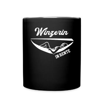 Winzerin Rente Rentnerin Winzerei Ruhestand - Tasse einfarbig - Schwarz - Vorne