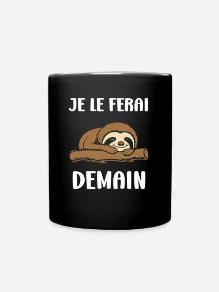 humour paresseux - Mug uni - noir