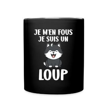 Humour animal petit loup - Mug uni - noir - Devant