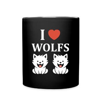 Humour animal petit loup - Mug uni - noir - Devant