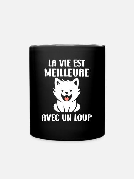 Humour animal petit loup - Mug uni - noir