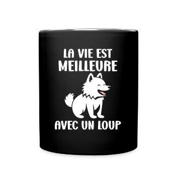 Humour animal petit loup - Mug uni - noir - Devant