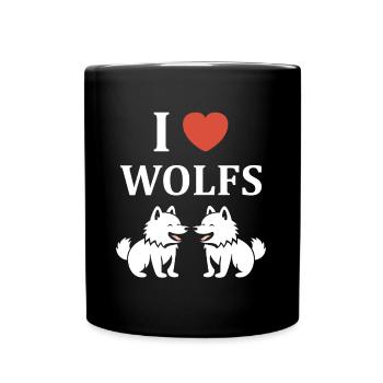 Humour animal petit loup - Mug uni - noir - Devant