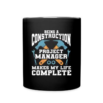 Construction Project Manager - Full Colour Mug - black - Front