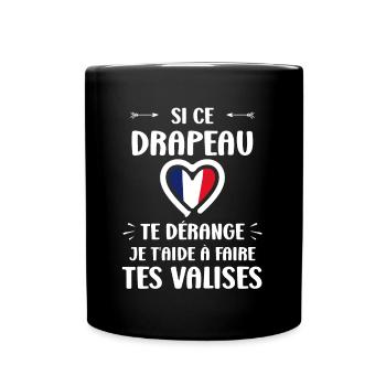 patriote drapeau france - Mug uni - noir - Devant