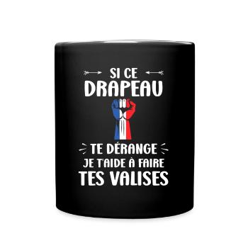 drapeau francais patriote - Mug uni - noir - Devant