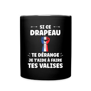 drapeau francais patriote - Mug uni - noir - Devant