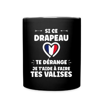 patriote drapeau france - Mug uni - noir - Devant