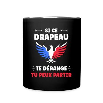 patriote drapeau france - Mug uni - noir - Devant