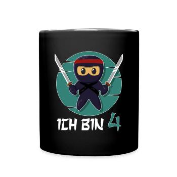 I'm 4 Ninja 4th Birthday Boys 4th Birthday - Full Colour Mug - black - Front