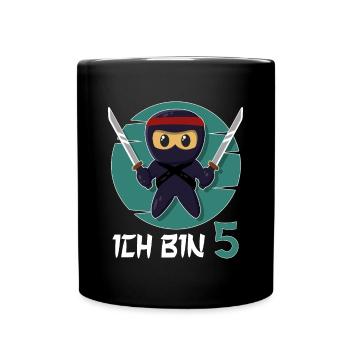 Ich Bin 5 Ninja 5. Geburtstag Jungen 5. Geburtstag - Tasse einfarbig - Schwarz - Vorne
