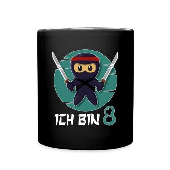 I'm 8 Ninja 8th Birthday Boys 8th Birthday - Full Colour Mug - black - Front