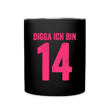 Digga I'm 14 Year Old Girl 14th Birthday Lady - Full Colour Mug - black - Front