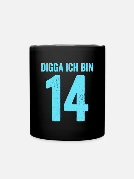 Blue Digga J’ai 14 Ans Garçon 14e Anniversaire - Mug uni - noir