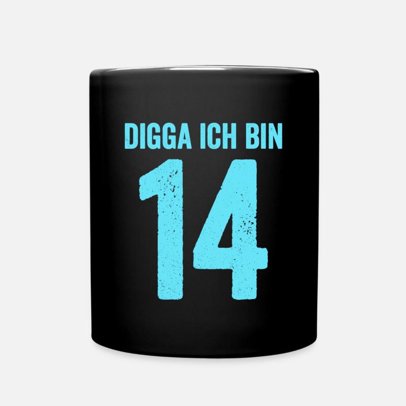 Blue Digga J’ai 14 Ans Garçon 14e Anniversaire - Mug uni - noir