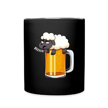Buveur de bière, chope de bière, réservoir de bière, mouton de bière - Mug uni - noir - Devant