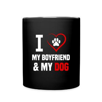 Les chiens aiment les partenaires J’aime mon petit ami et mon chien - Mug uni - noir - Devant
