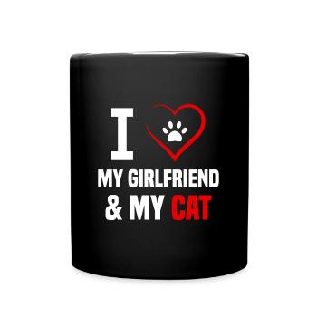 Chat Partenaire J’aime Ma copine et Mon Chat - Mug uni - noir - Devant