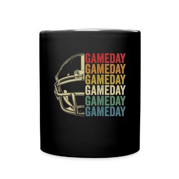 Retro Football Gameday American Football - Full Colour Mug - black - Front