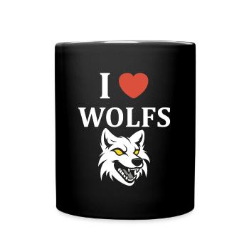 Humour loup - Mug uni - noir - Devant
