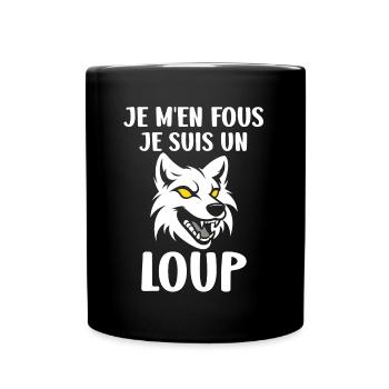 Humour loup - Mug uni - noir - Devant