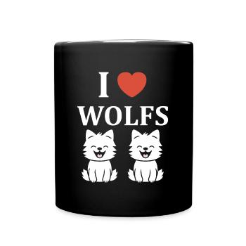 Humour loup - Mug uni - noir - Devant