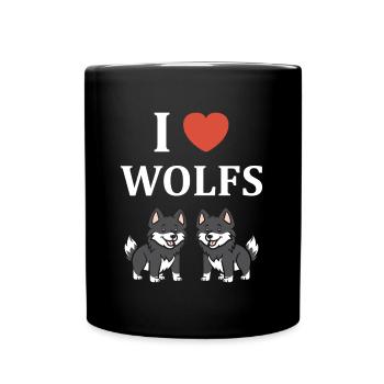 Humour loup - Mug uni - noir - Devant