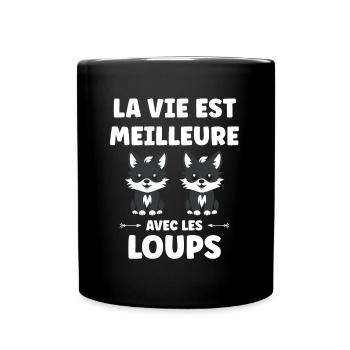 Humour loup - Mug uni - noir - Devant