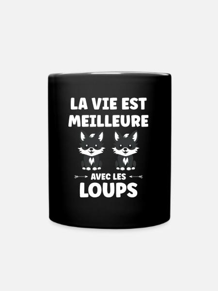 Humour loup - Mug uni - noir