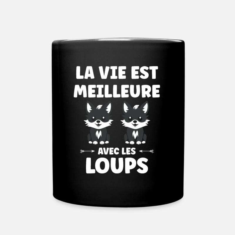 Humour loup - Mug uni - noir