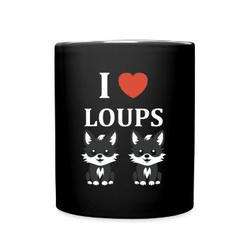 Humour loup - Mug uni - noir - Devant